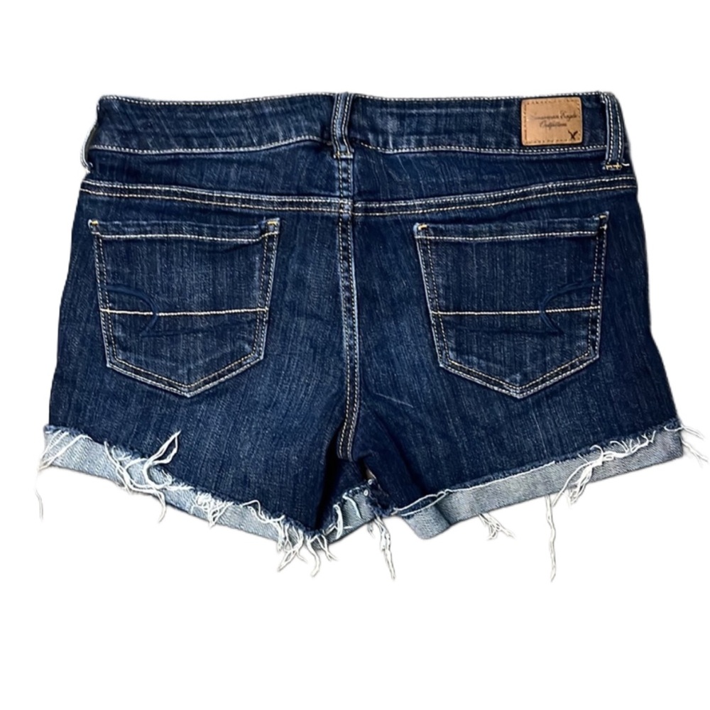 American Eagle Dark Wash Stretch Denim Cutoff Shorts - Picture 5 of 6